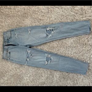 American eagle mom jeans with holes.